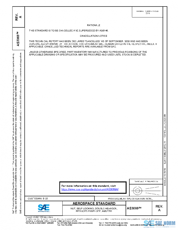SAE AS3069A PDF SAE AS3069A PDF