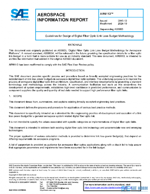 SAE AIR6113 PDF SAE AIR6113 PDF