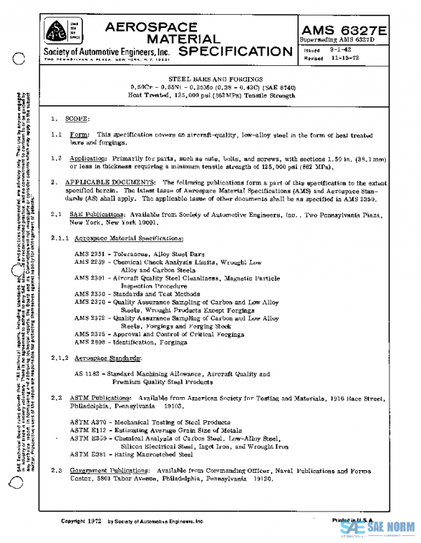 SAE AMS6327E PDF SAE AMS6327E PDF
