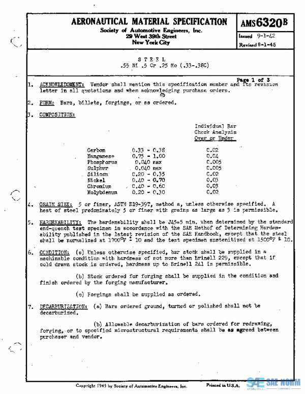 SAE AMS6320B PDF SAE AMS6320B PDF