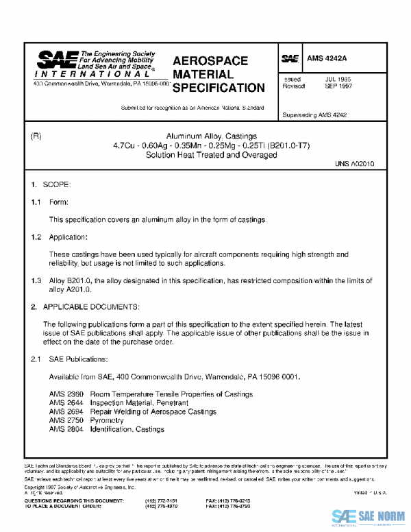 SAE AMS4242A PDF