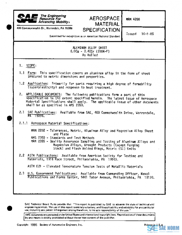 SAE MAM4208 PDF