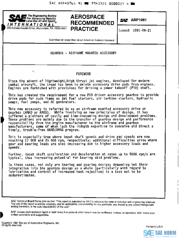 SAE ARP1961 PDF