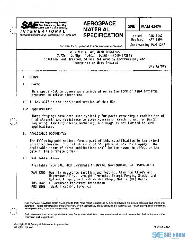 SAE MAM4247A PDF