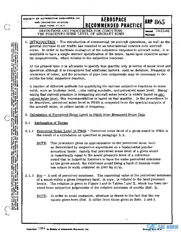 SAE ARP865 PDF