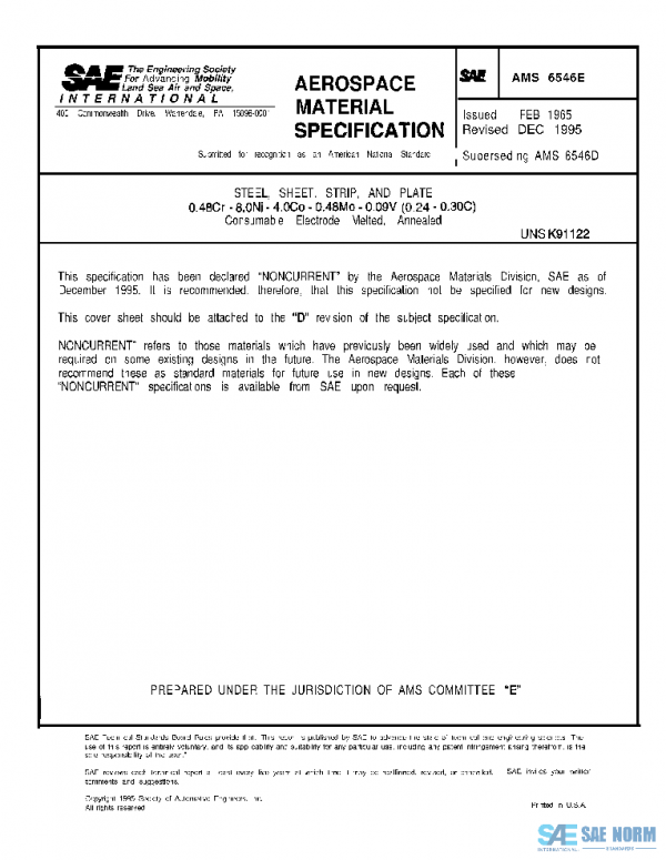 SAE AMS6546E PDF SAE AMS6546E PDF