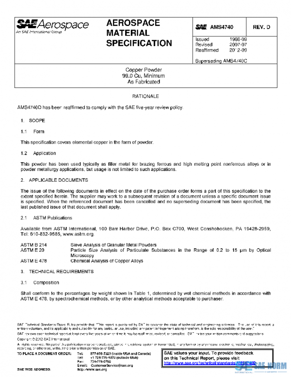 SAE AMS4740D PDF SAE AMS4740D PDF