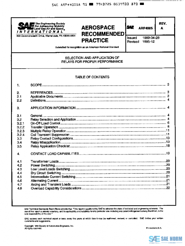 SAE ARP4005A PDF