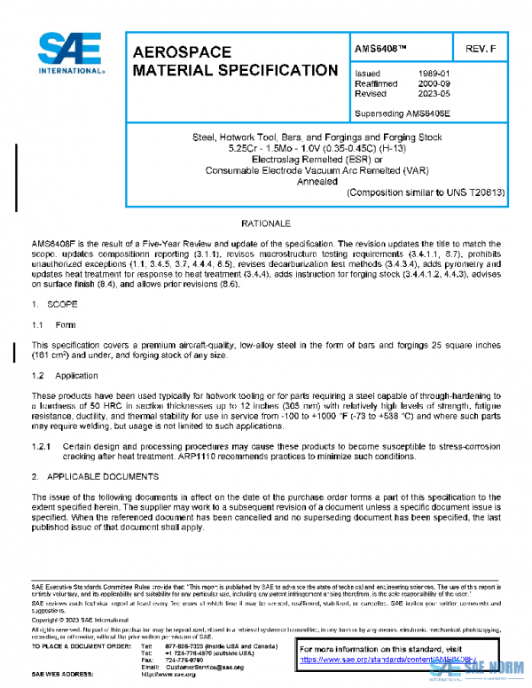 SAE AMS6408F PDF SAE AMS6408F PDF