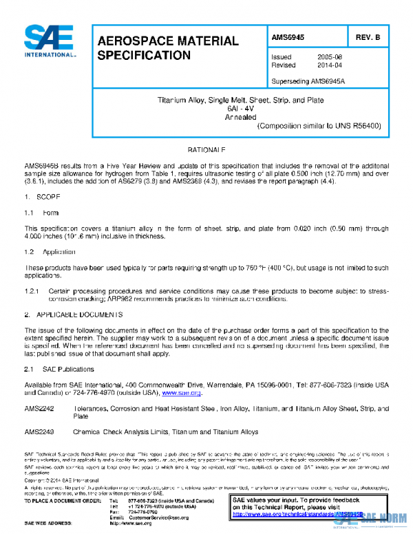 SAE AMS6945B PDF SAE AMS6945B PDF