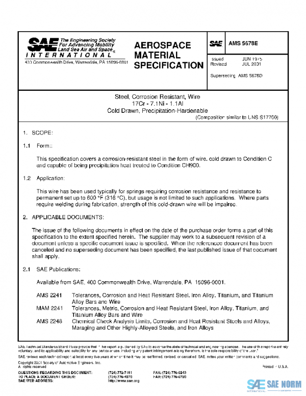 SAE AMS5678E PDF SAE AMS5678E PDF