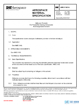 SAE AMS3100/1A PDF