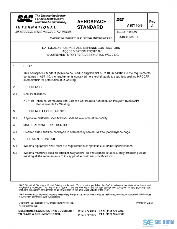 SAE AS7110/9A PDF SAE AS7110/9A PDF