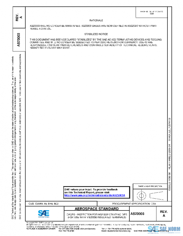 SAE AS23003A PDF SAE AS23003A PDF