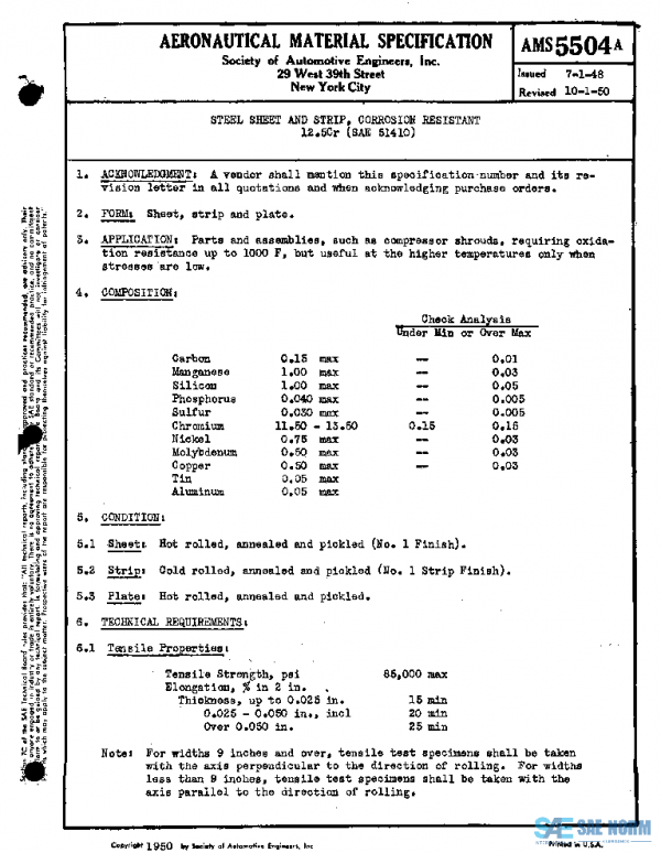SAE AMS5504A PDF SAE AMS5504A PDF