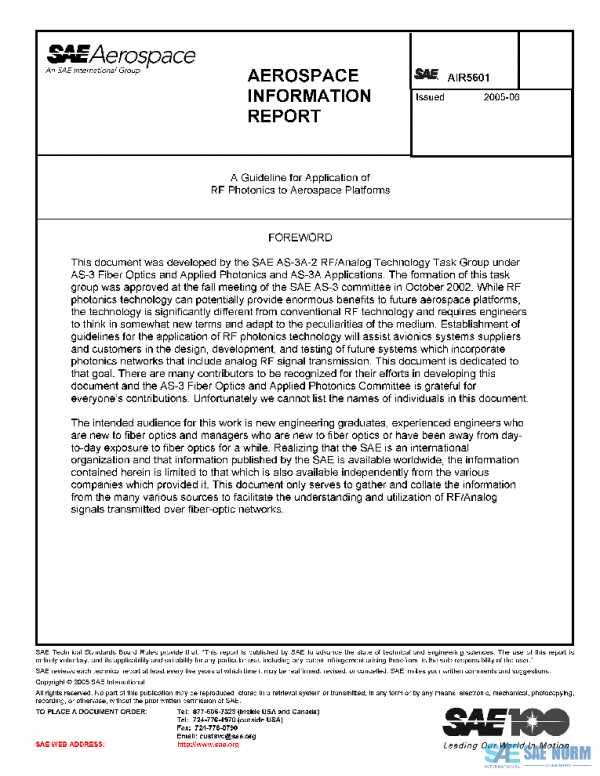SAE AIR5601 PDF SAE AIR5601 PDF