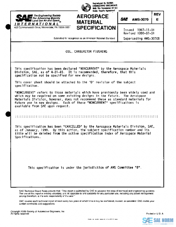 SAE AMS3070E PDF