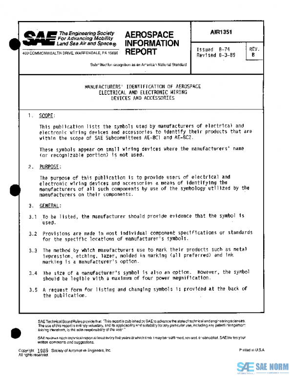 SAE AIR1351B PDF SAE AIR1351B PDF