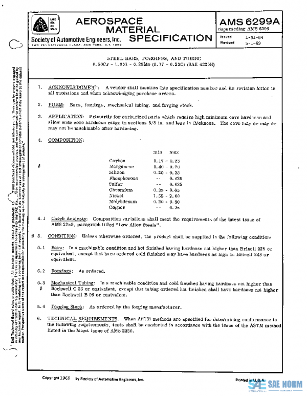 SAE AMS6299A PDF SAE AMS6299A PDF