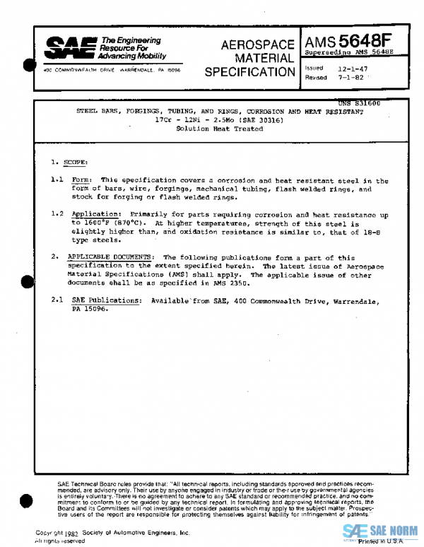SAE AMS5648F PDF SAE AMS5648F PDF