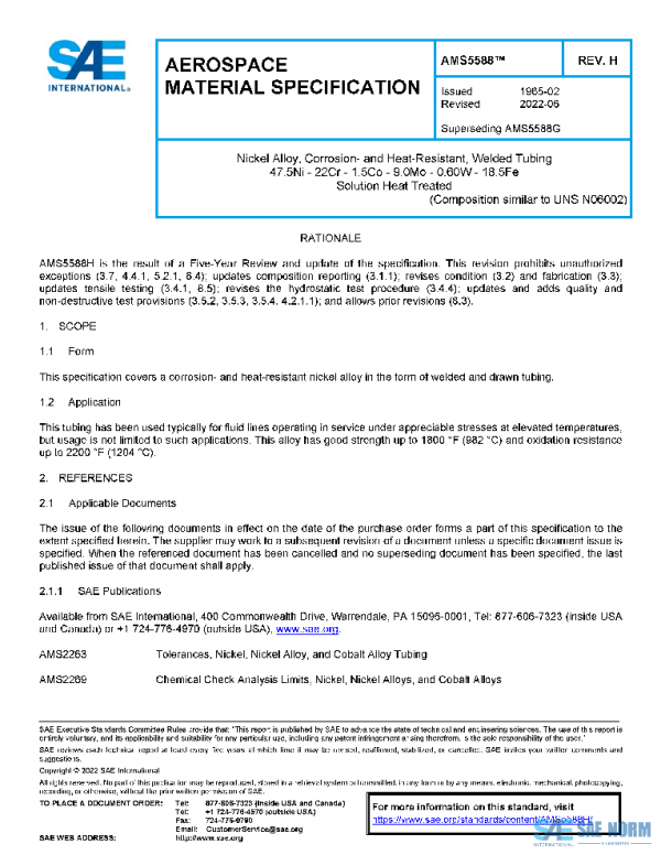 SAE AMS5588H PDF SAE AMS5588H PDF