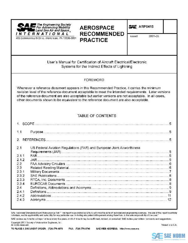 SAE ARP5415 PDF
