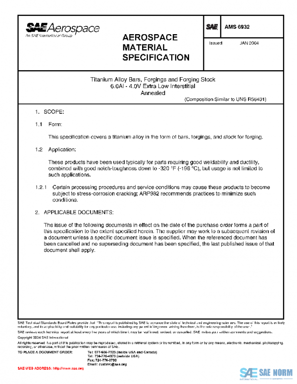 SAE AMS6932 PDF SAE AMS6932 PDF