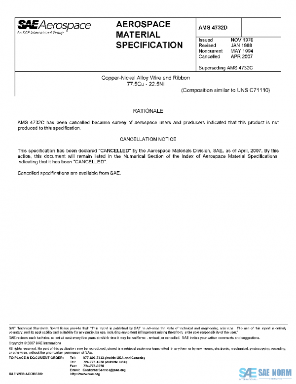 SAE AMS4732D PDF SAE AMS4732D PDF
