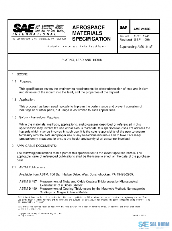 SAE AMS2415G PDF SAE AMS2415G PDF