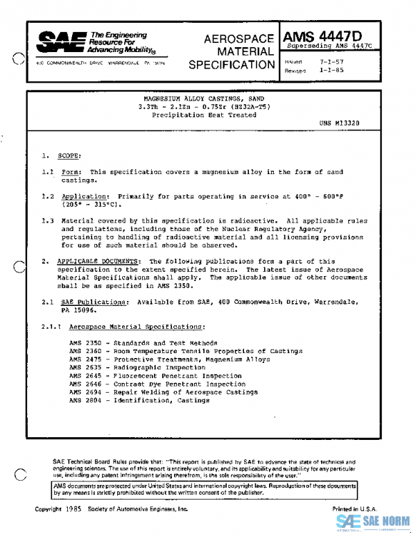 SAE AMS4447D PDF SAE AMS4447D PDF