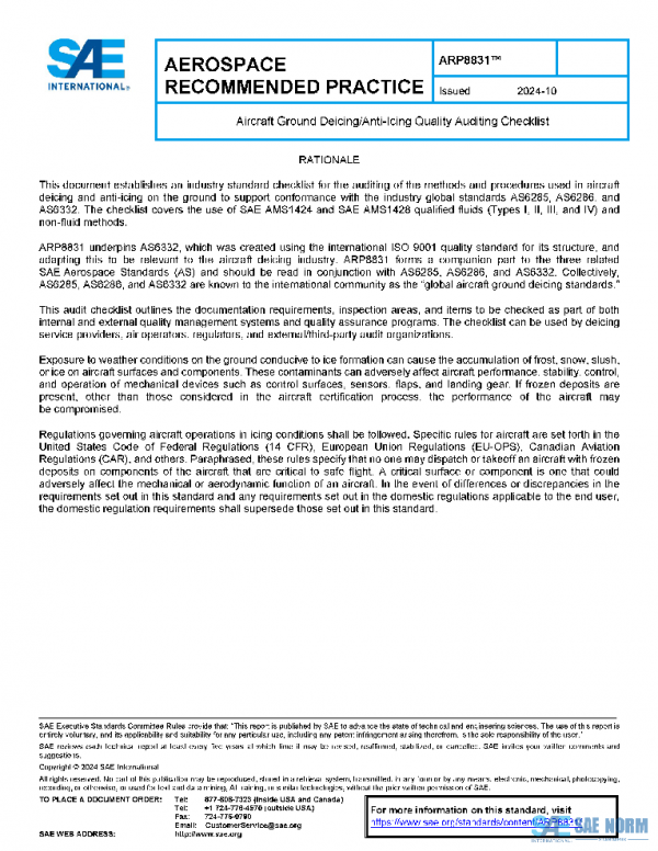 SAE ARP8831 PDF SAE ARP8831 PDF