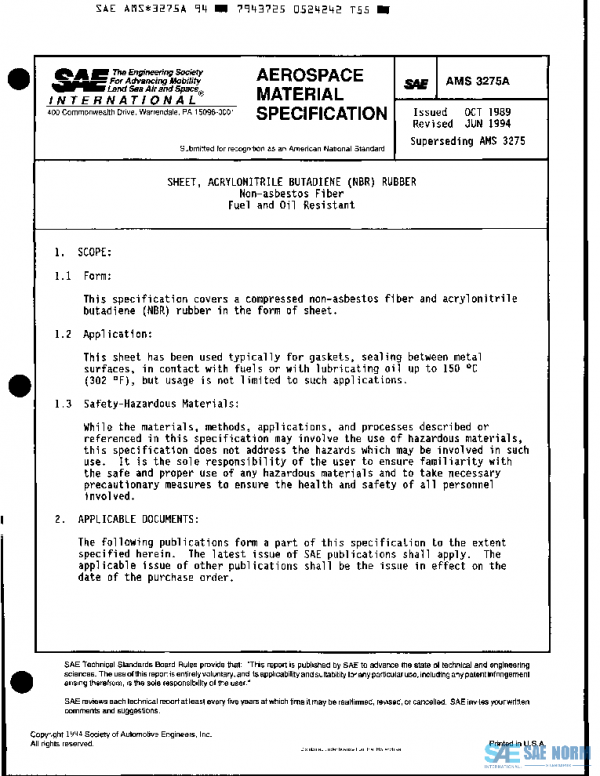 SAE AMS3275A PDF SAE AMS3275A PDF