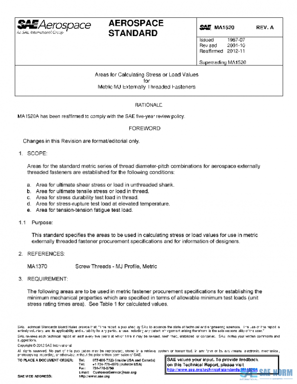 SAE MA1520A PDF