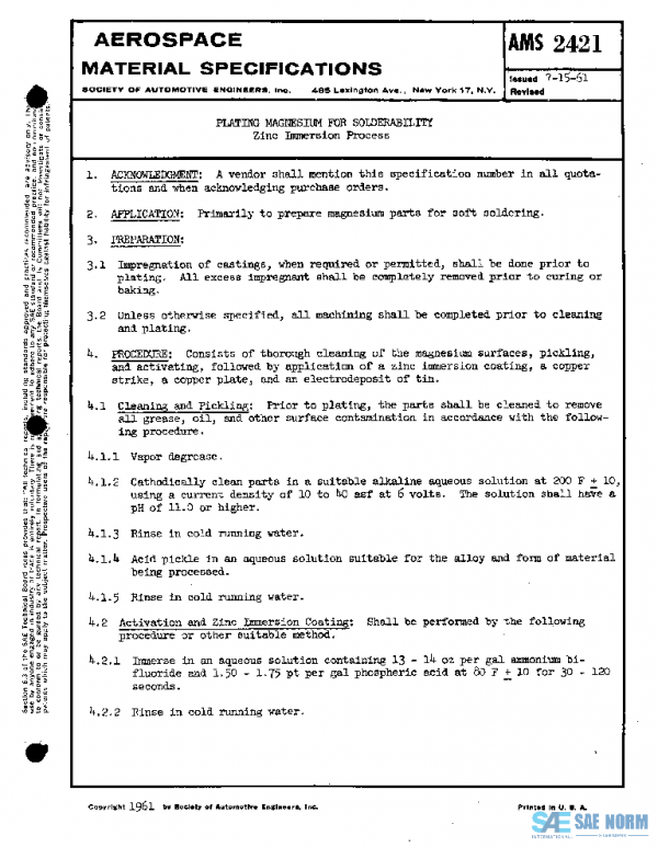 SAE AMS2421 PDF SAE AMS2421 PDF