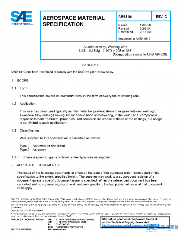 SAE AMS4181C PDF SAE AMS4181C PDF