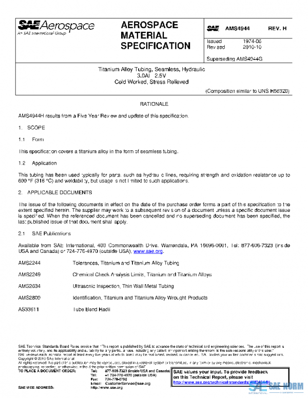 SAE AMS4944H PDF SAE AMS4944H PDF