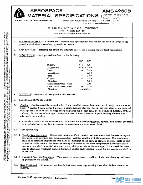 SAE AMS4260B PDF SAE AMS4260B PDF