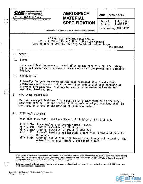 SAE AMS4776D PDF