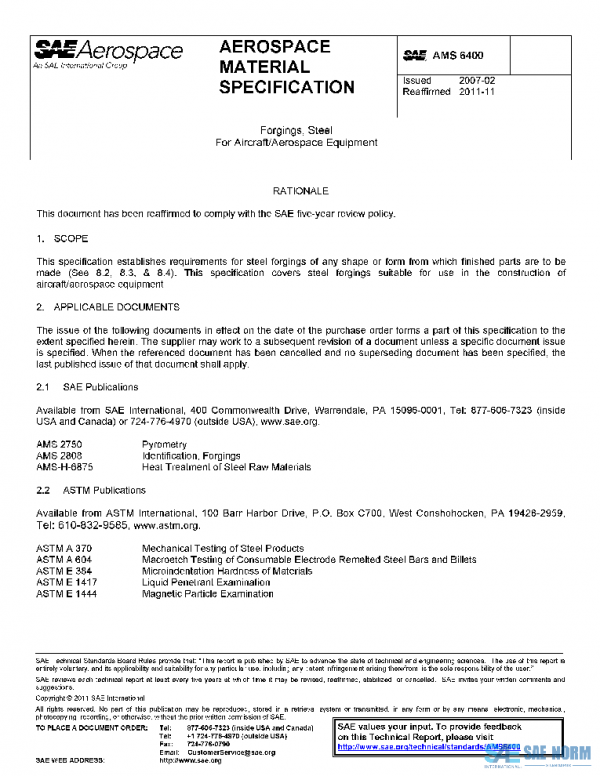SAE AMS6400 PDF SAE AMS6400 PDF