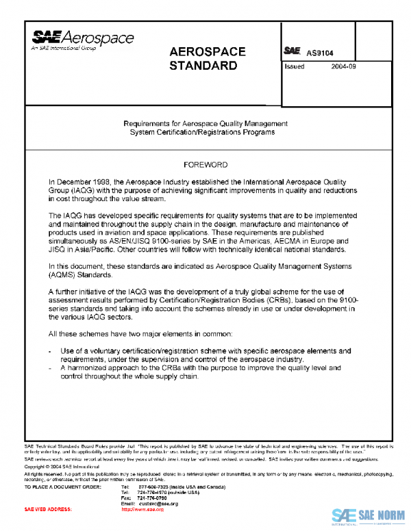 SAE AS9104 PDF