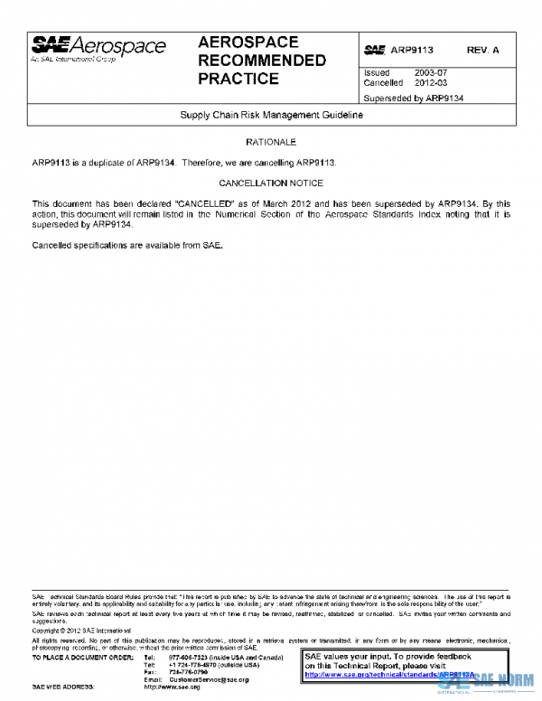SAE ARP9113A PDF