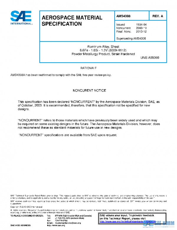 SAE AMS4308A PDF