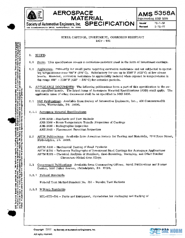 SAE AMS5358A PDF