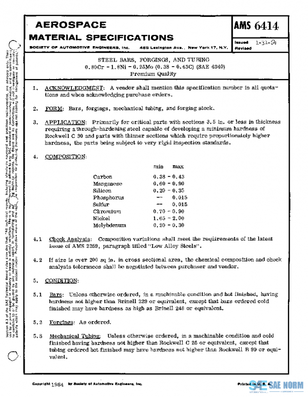 SAE AMS6414 PDF SAE AMS6414 PDF