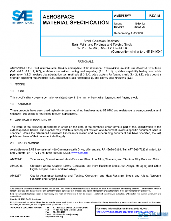 SAE AMS5630M PDF SAE AMS5630M PDF