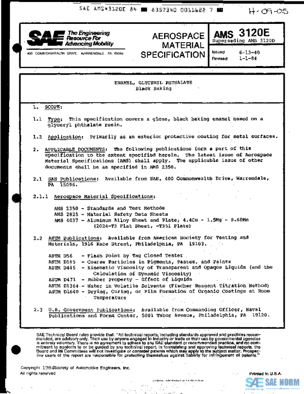 SAE AMS3120E PDF SAE AMS3120E PDF