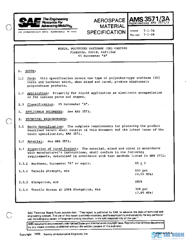SAE AMS3571/3A PDF