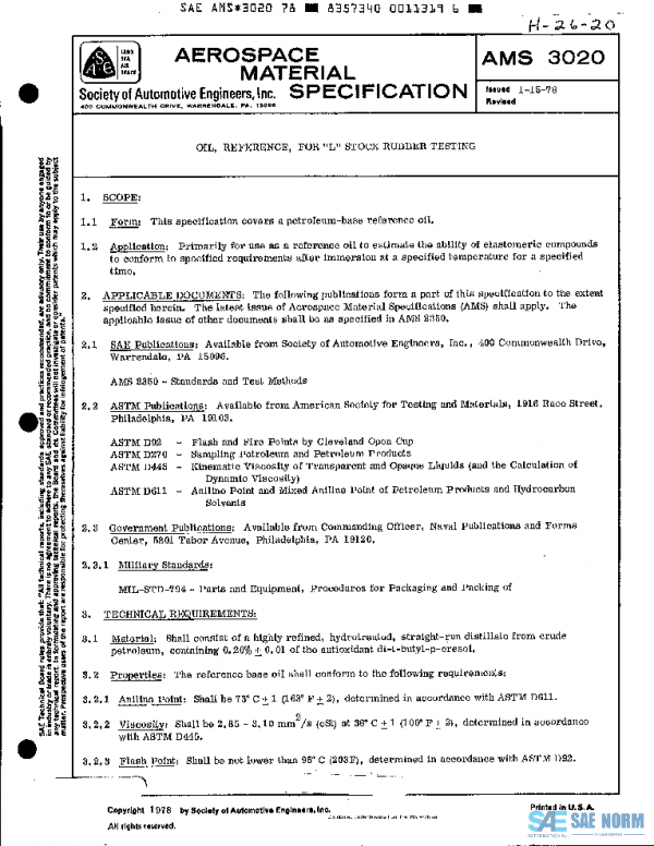 SAE AMS3020 PDF