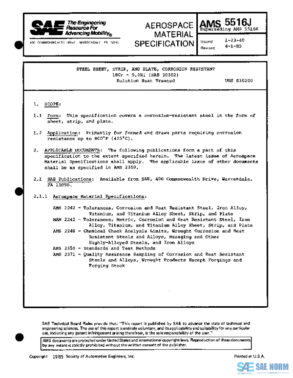 SAE AMS5516J PDF
