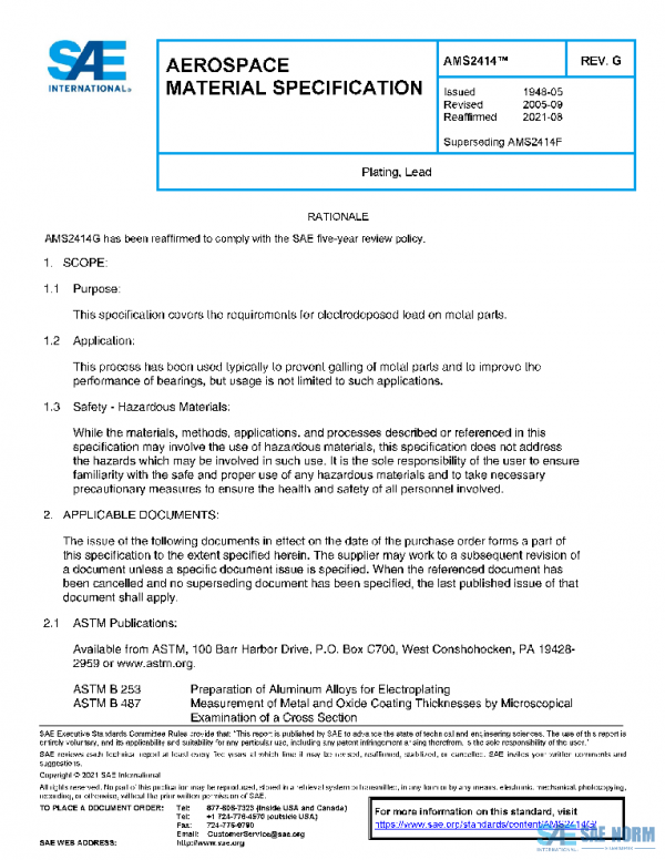 SAE AMS2414G PDF SAE AMS2414G PDF